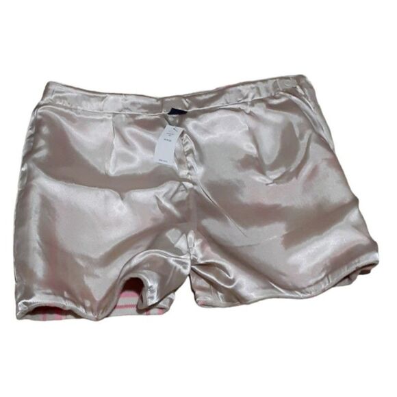 GAP Kids Beige Pink Plaid Wool Blend Adjustable Waist Lined Shorts 18 Plus - Picture 4 of 7